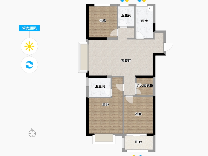 江苏省-南京市-江宁金茂悦-92.00-户型库-采光通风