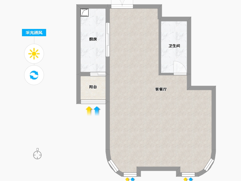 河北省-邯郸市-世嘉名苑1号院-32号楼-60.00-户型库-采光通风