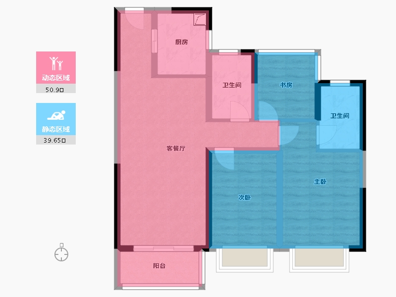 浙江省-绍兴市-宝龙世家-80.19-户型库-动静分区