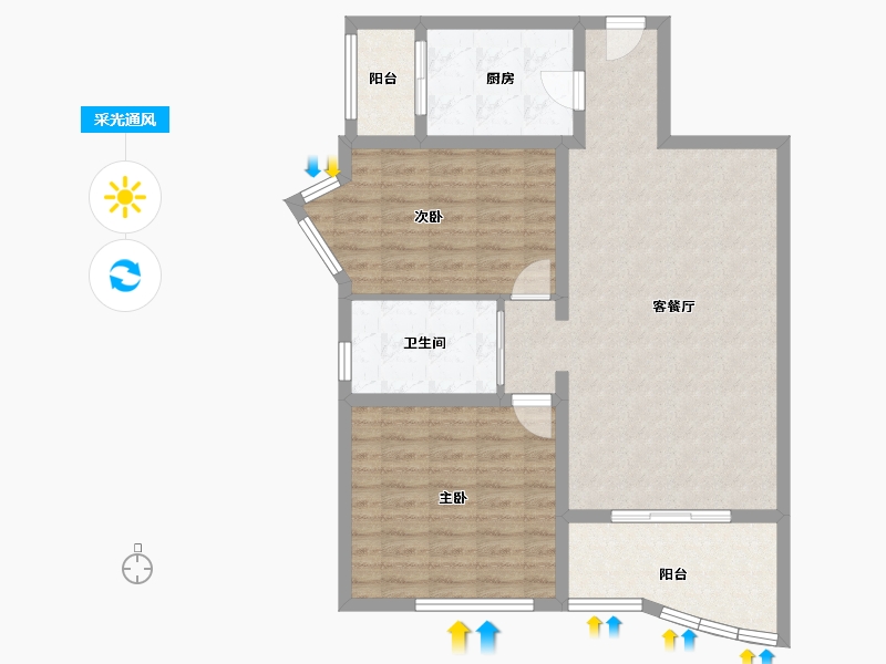 北京-北京市-玉阜嘉园-88.00-户型库-采光通风