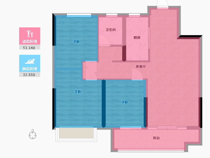 河南省-郑州市-金科御府-78.00-户型库-动静分区