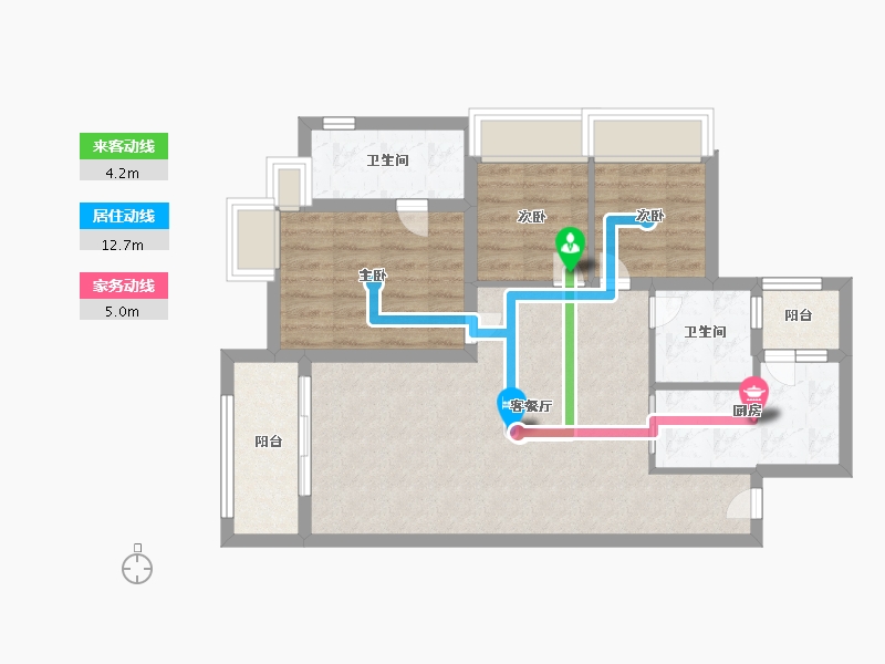 广东省-广州市-新世界凯粤湾-75.00-户型库-动静线