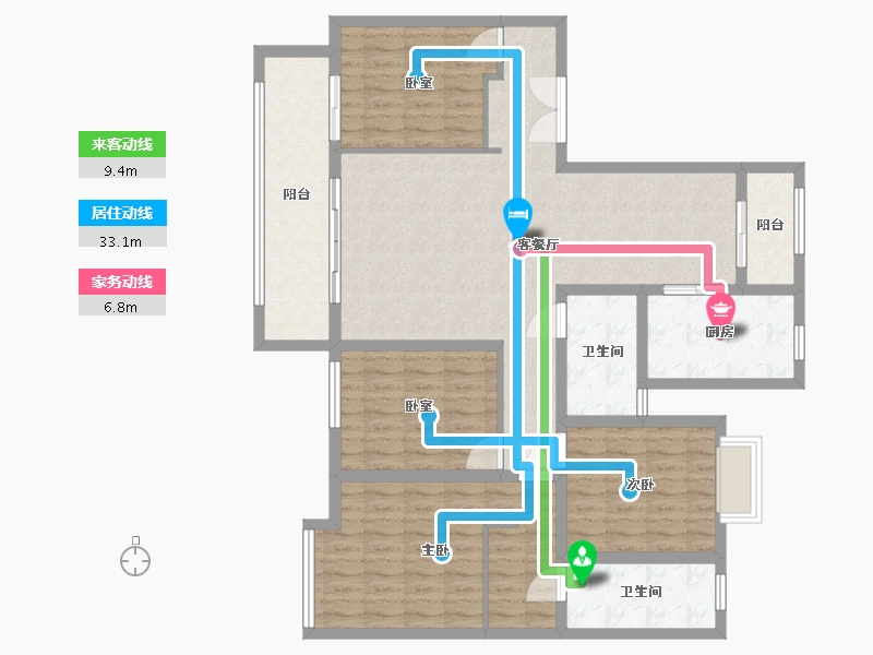 陕西省-渭南市-韩城壹号院-126.00-户型库-动静线