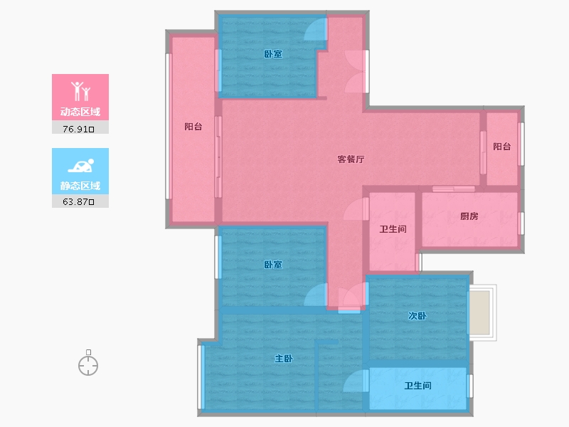 陕西省-渭南市-韩城壹号院-126.00-户型库-动静分区