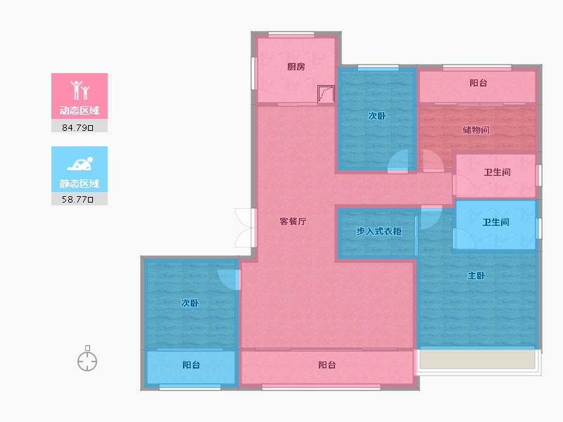 山东省-济南市-旅游路金茂府-129.00-户型库-动静分区