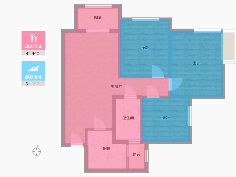 四川省-德阳市-保利广悦府-69.35-户型库-动静分区