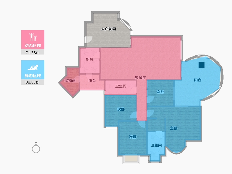 重庆-重庆市-金砂水岸-149.25-户型库-动静分区