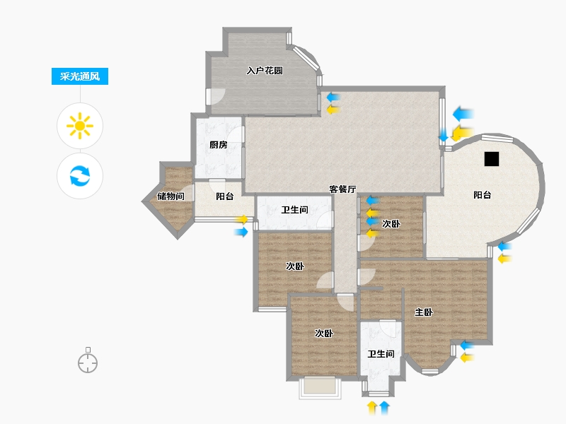 重庆-重庆市-金砂水岸-149.25-户型库-采光通风