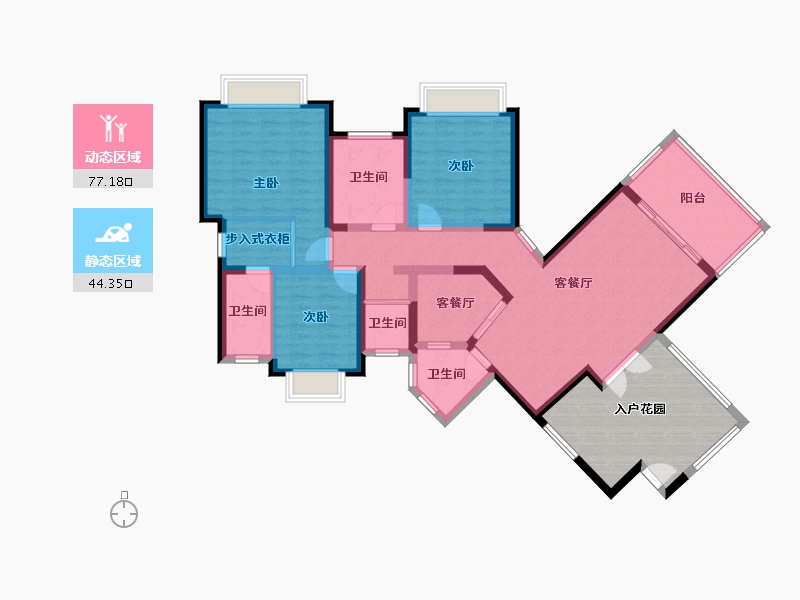 四川省-成都市-华润·翡翠城-4期-125.00-户型库-动静分区