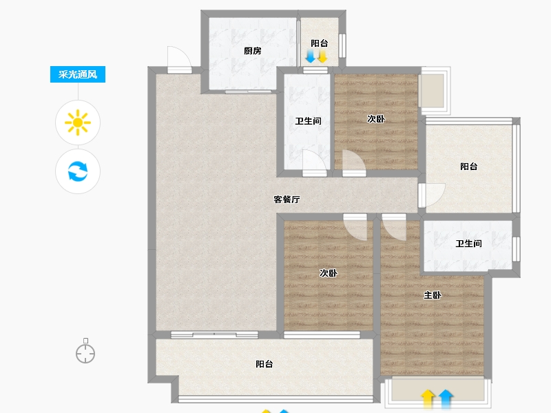 广西壮族自治区-玉林市-贵源城-115.60-户型库-采光通风