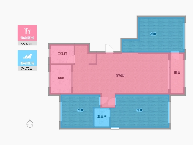 山东省-烟台市-山水苑-102.00-户型库-动静分区