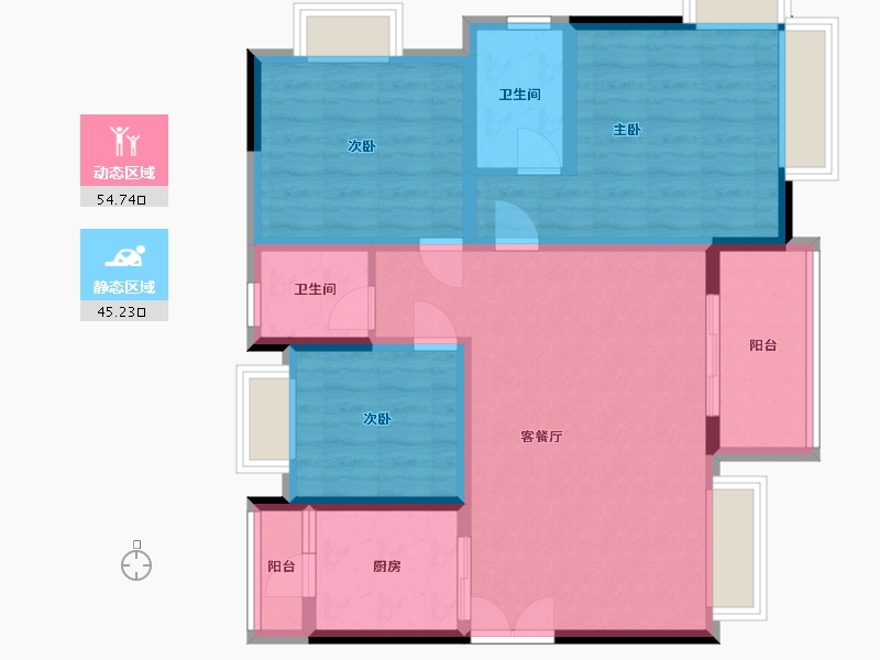 四川省-成都市-鹭湖宫-92.00-户型库-动静分区