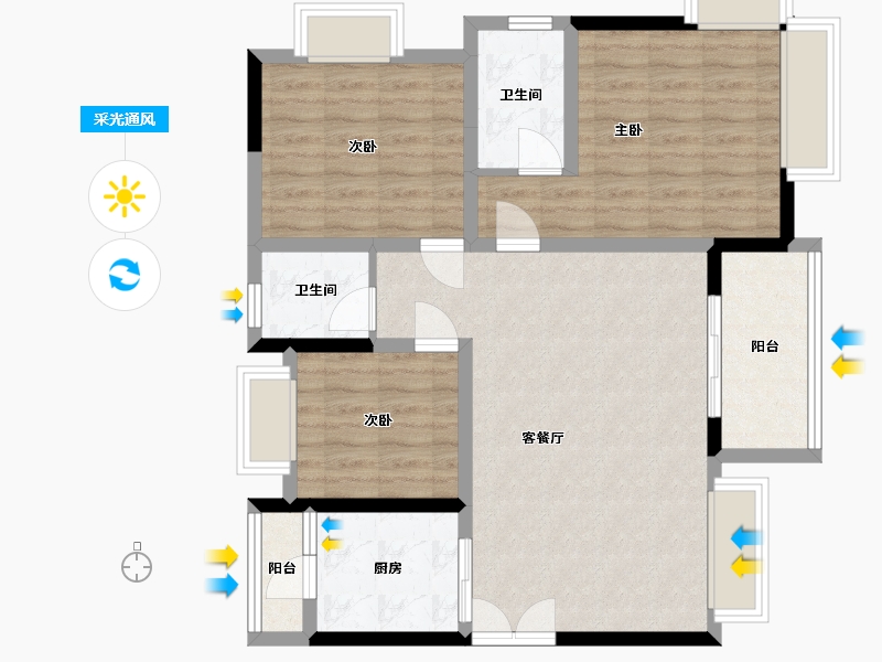 四川省-成都市-鹭湖宫-92.00-户型库-采光通风