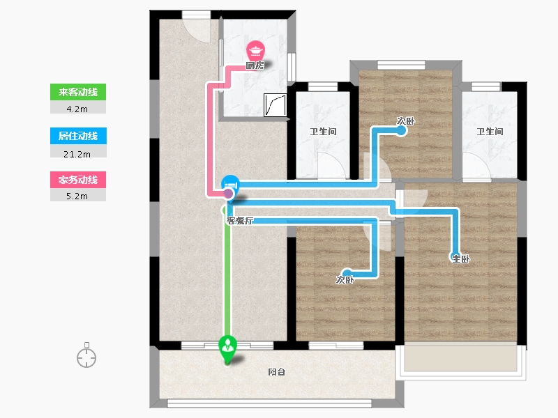 浙江省-温州市-鹿宸印-88.00-户型库-动静线