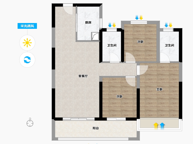 浙江省-温州市-鹿宸印-88.00-户型库-采光通风