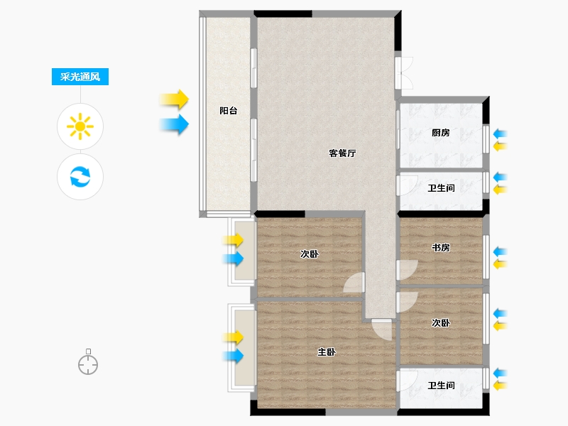 四川省-眉山市-碧桂园城央首府-120.00-户型库-采光通风