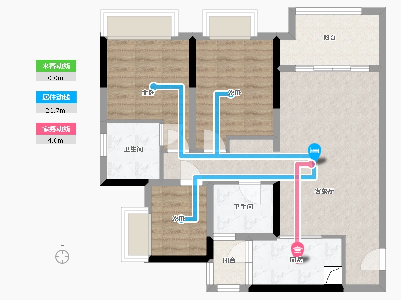 重庆-重庆市-西宸原著-80.00-户型库-动静线