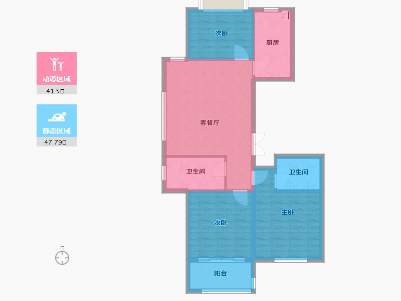 山东省-烟台市-丽苑新城-80.00-户型库-动静分区