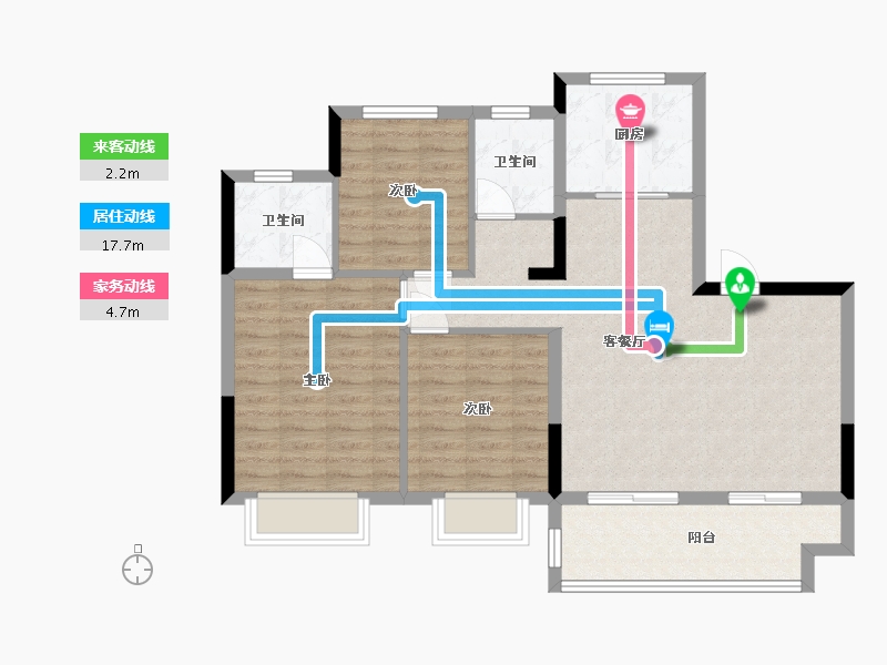 江苏省-南通市-绿地江海图-98.96-户型库-动静线