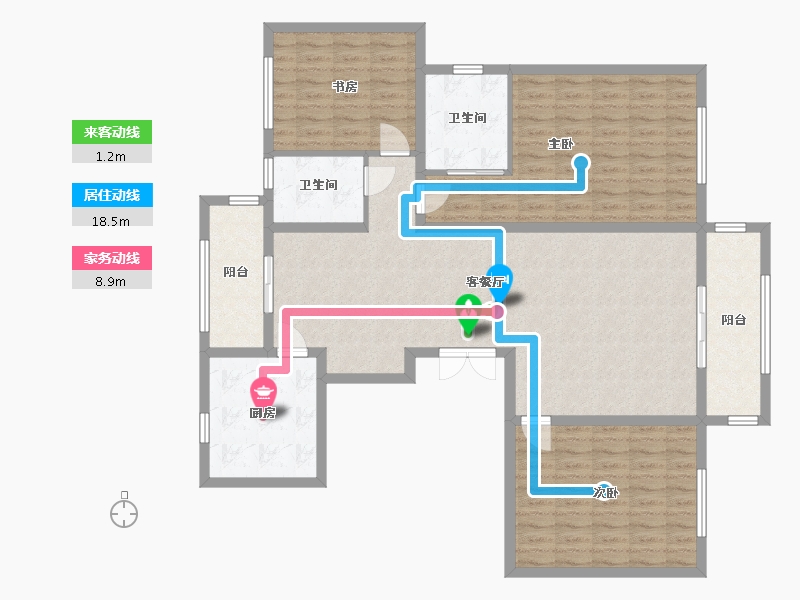 上海-上海市-华亭公寓-105.00-户型库-动静线