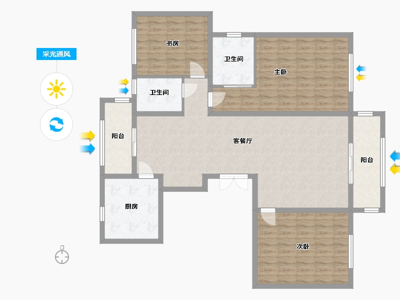 上海-上海市-华亭公寓-105.00-户型库-采光通风