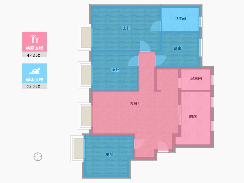 天津-天津市-保利云水园-90.00-户型库-动静分区