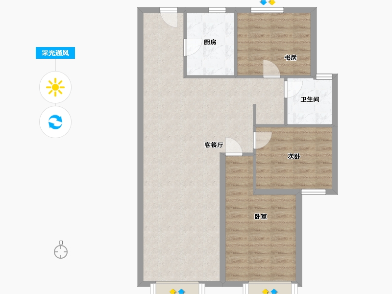 天津-天津市-新城和新府-82.00-户型库-采光通风