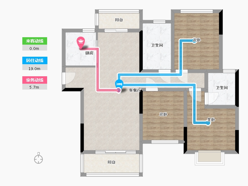 湖南省-湘潭市-金沅公馆-106.00-户型库-动静线