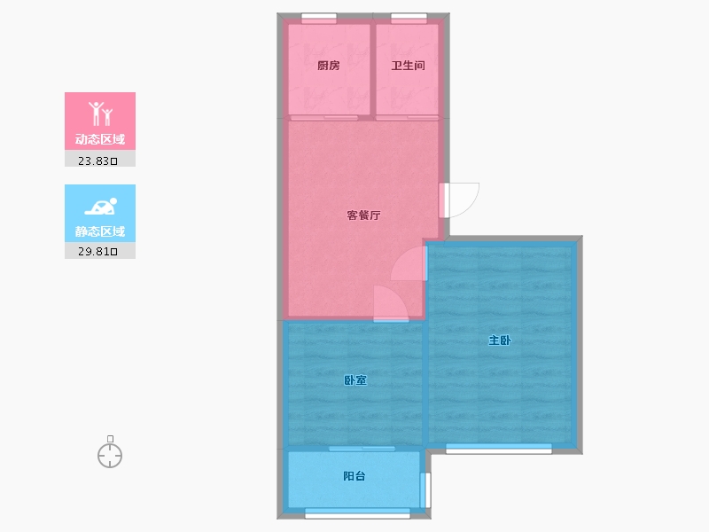 上海-上海市-环城新村-53.00-户型库-动静分区