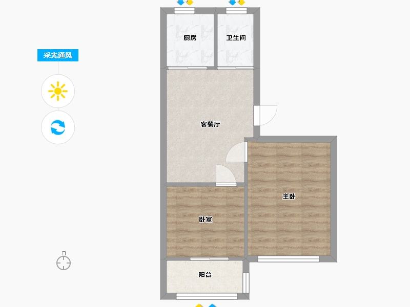 上海-上海市-环城新村-53.00-户型库-采光通风