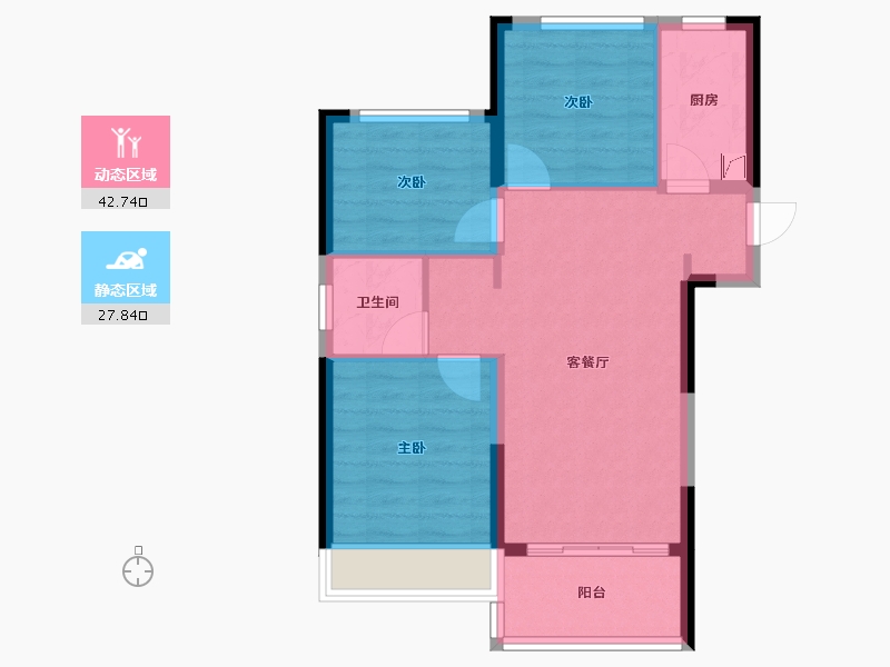 河南省-郑州市-坤达江山筑-63.00-户型库-动静分区