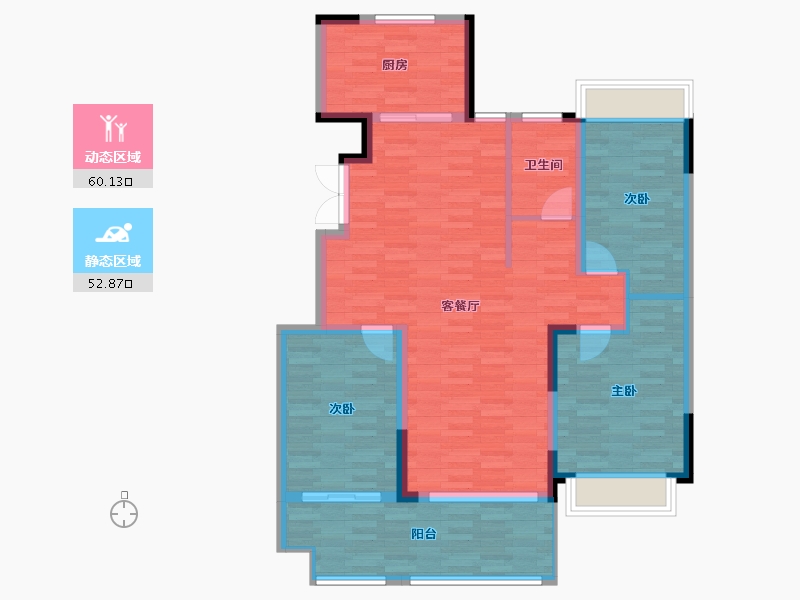 山东省-枣庄市-山樾兰庭-102.68-户型库-动静分区