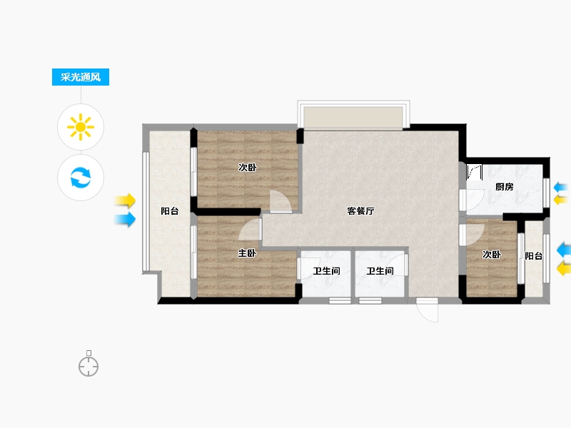 浙江省-嘉兴市-华梦锦园-93.00-户型库-采光通风