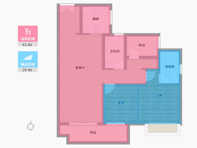 广东省-佛山市-美的金地新明珠凤翔湾壹号-78.40-户型库-动静分区