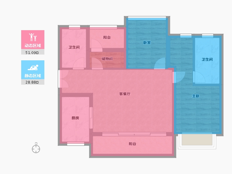 广东省-佛山市-保利智慧云城-70.68-户型库-动静分区