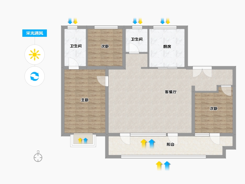 山东省-潍坊市-中南林清月-103.20-户型库-采光通风