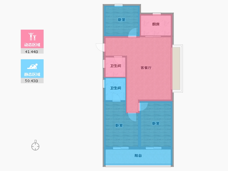 浙江省-杭州市-西房良语云缦-82.41-户型库-动静分区