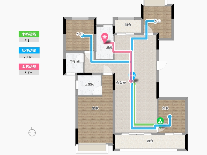 湖南省-长沙市-建发玖洲合玺-131.56-户型库-动静线