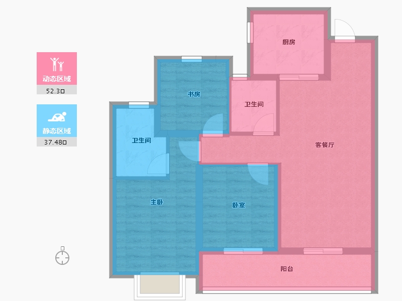 浙江省-杭州市-杭与城-79.76-户型库-动静分区