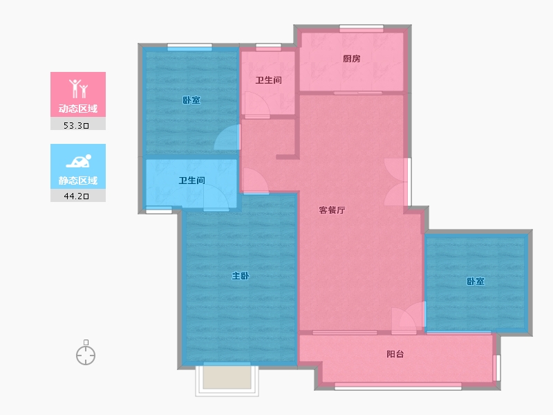 山东省-青岛市-海尔云玺-89.00-户型库-动静分区