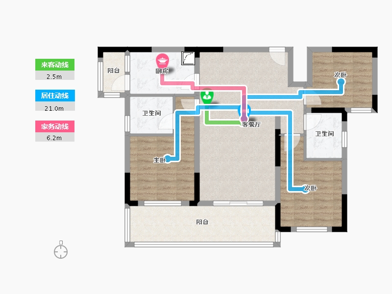 湖北省-咸宁市-康美健康城-95.00-户型库-动静线