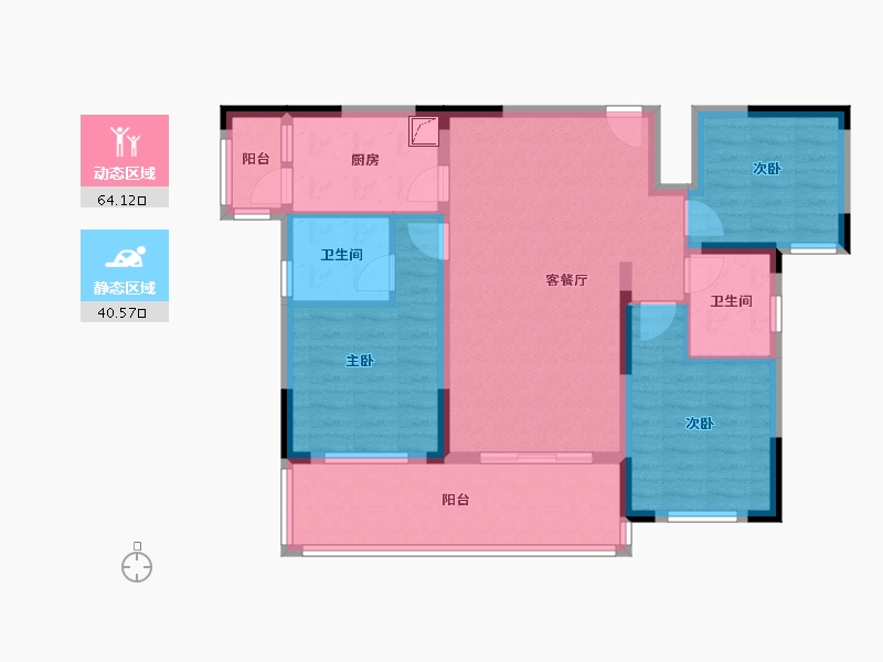 湖北省-咸宁市-康美健康城-95.00-户型库-动静分区