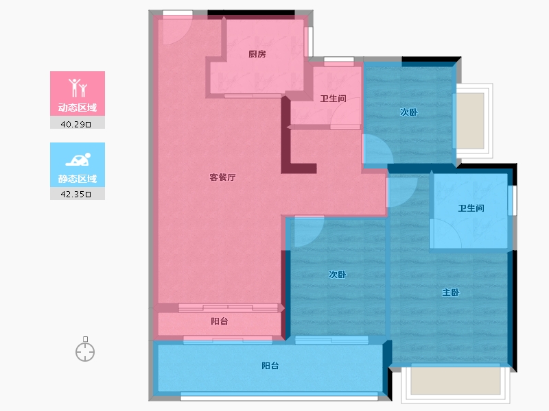 广东省-珠海市-仁恒滨海湾-73.44-户型库-动静分区