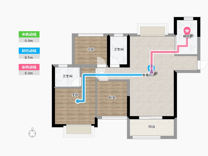 湖南省-郴州市-畔山花园-79.00-户型库-动静线