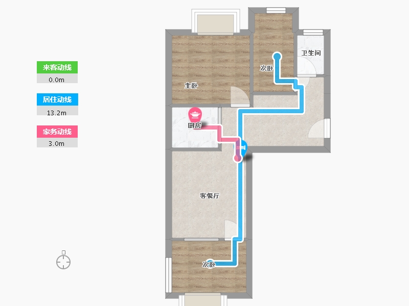 甘肃省-兰州市-新月小区-75.00-户型库-动静线