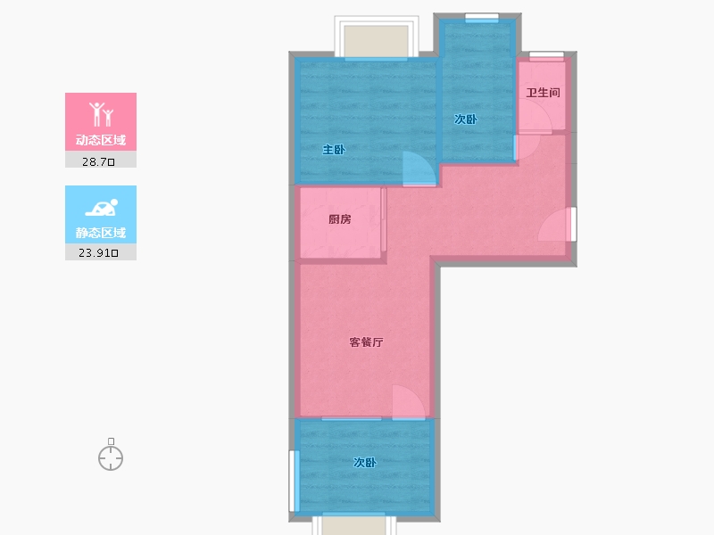 甘肃省-兰州市-新月小区-75.00-户型库-动静分区