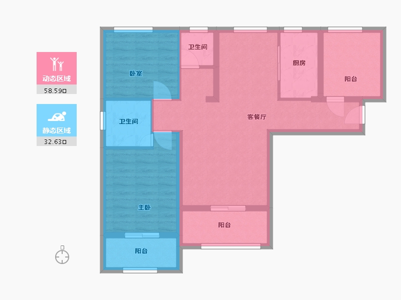 湖南省-长沙市-红星嘉和苑二期-90.00-户型库-动静分区