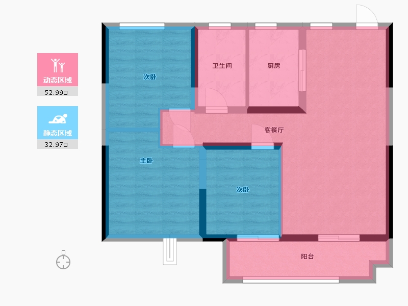 陕西省-延安市-延安万达城-90.00-户型库-动静分区