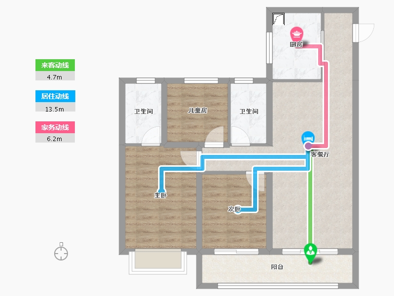 山西省-晋中市-保利时光印象-93.60-户型库-动静线