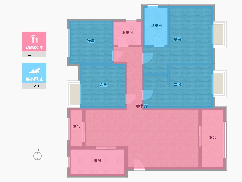 湖北省-宜昌市-国宾1号-110.00-户型库-动静分区